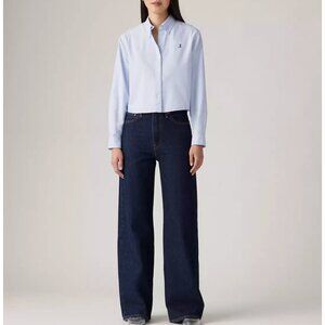 Levi's Women's Premium 26x32 Ribcage Wide Leg Shaded View Dark Wash